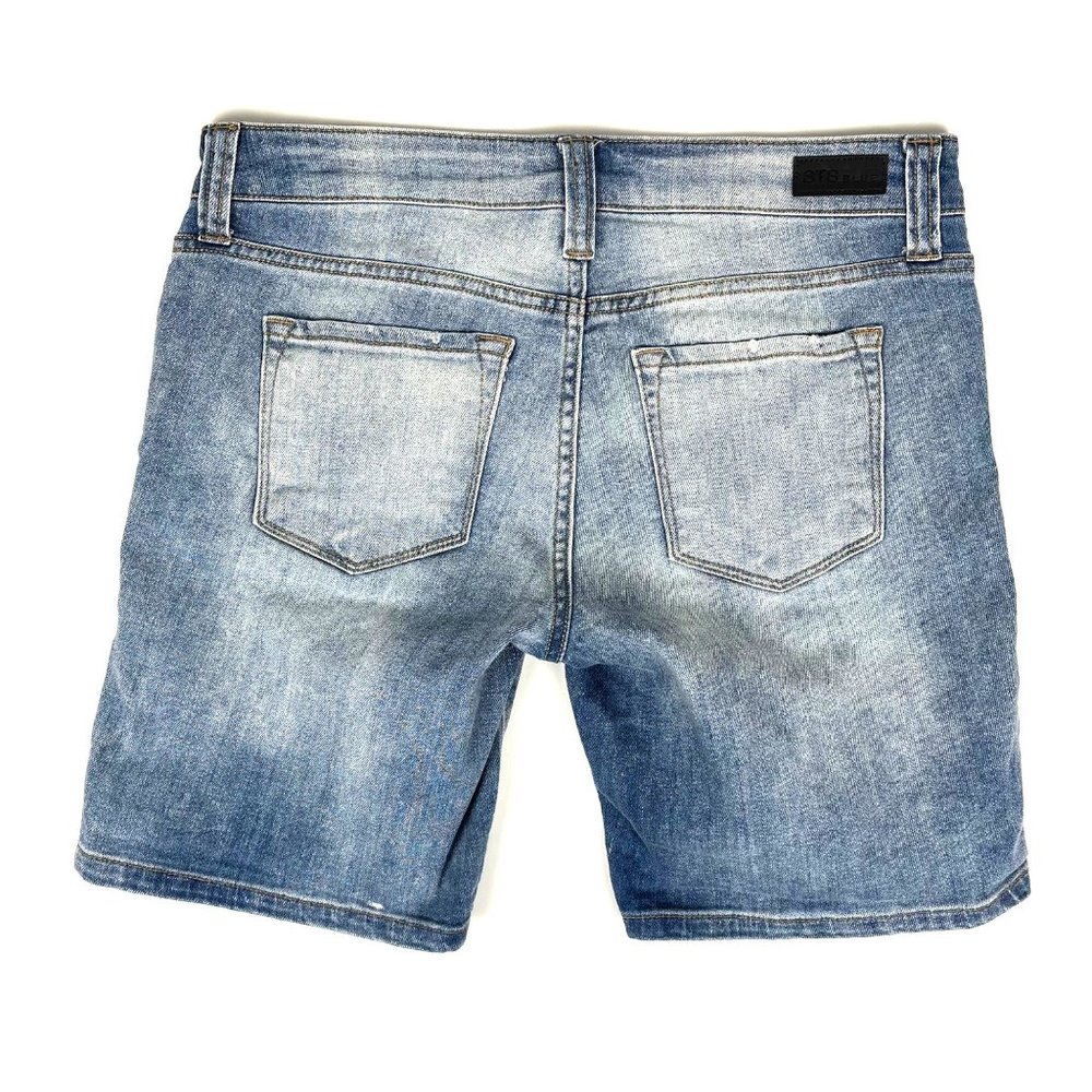 Denim STS Blue Light Wash Distressed Shorts Sz. 5 Stretch Cotton Spandex - Picture 3 of 5